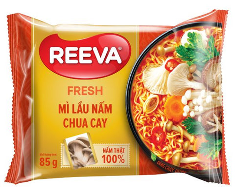 Reeva Sour and Spicy Mushroom hot pot flavour instant noodles (30 packages x 85g)