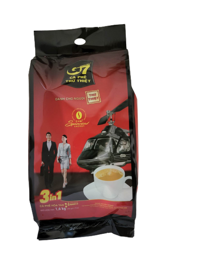 Trung Nguyen instant Coffee G7 3 in1 Bag 1600G (100 sticks 16gr)