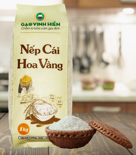 Vinh Hien Glutinous Rice 1kg (Nếp Cái Hoa Vàng Vinh Hiển)