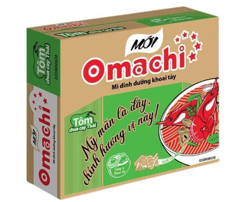 Omachi instant noodles spicy shrimp flavor