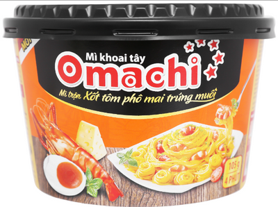 Omachi Cheese and salted egg instant noodle (Mì Omachi trộn trứng muối Phô Mai)